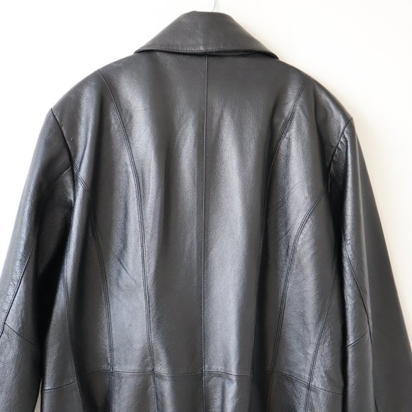 George Woman Black Leather Blazer Jacket, Size XL - Picture 6 of 16